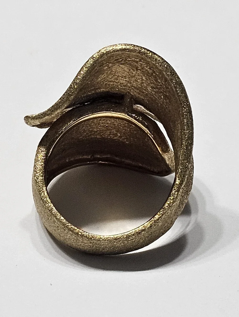 RJ Graziano Brutalist Sculptural Wave Ring Size 7 Gold Statement Ring